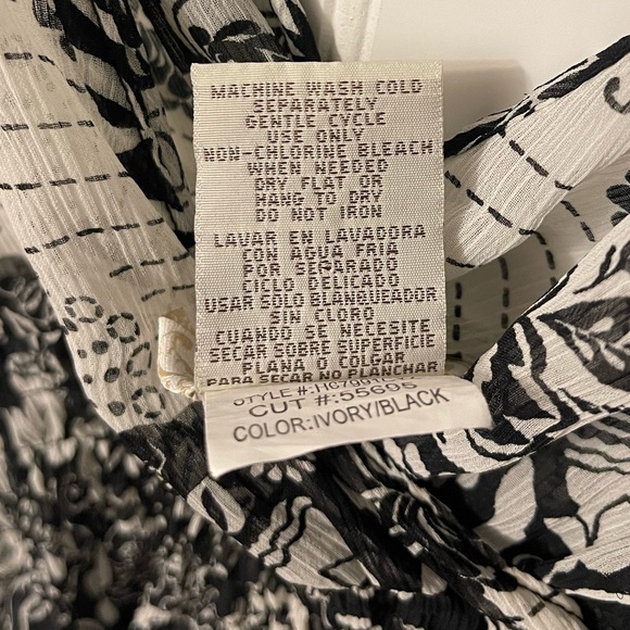 Speechless Sheer Black & Ivory Blouse - L - Picture 4 of 4
